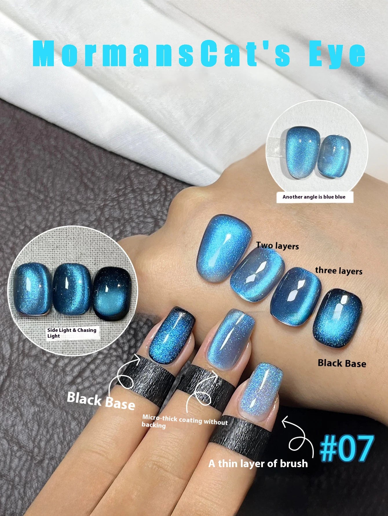 MIANEL 12ML Flower-like Satin Cat Eye Gel Nail Polish Popular Whitening Nail Polish Suitable Red Nails Blue Nails 1-12pcs