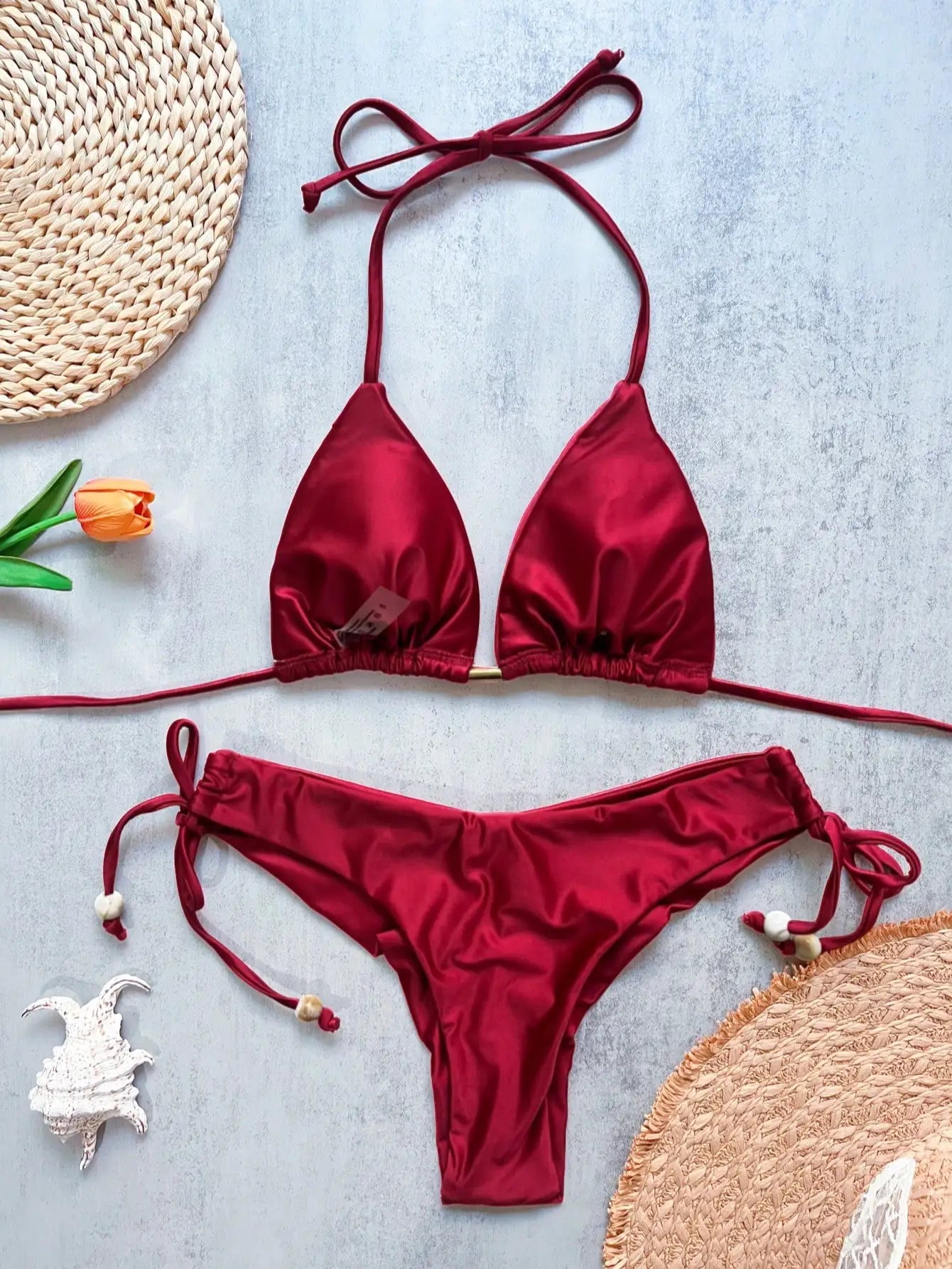 RUOTONGSEPT Folds Bikini