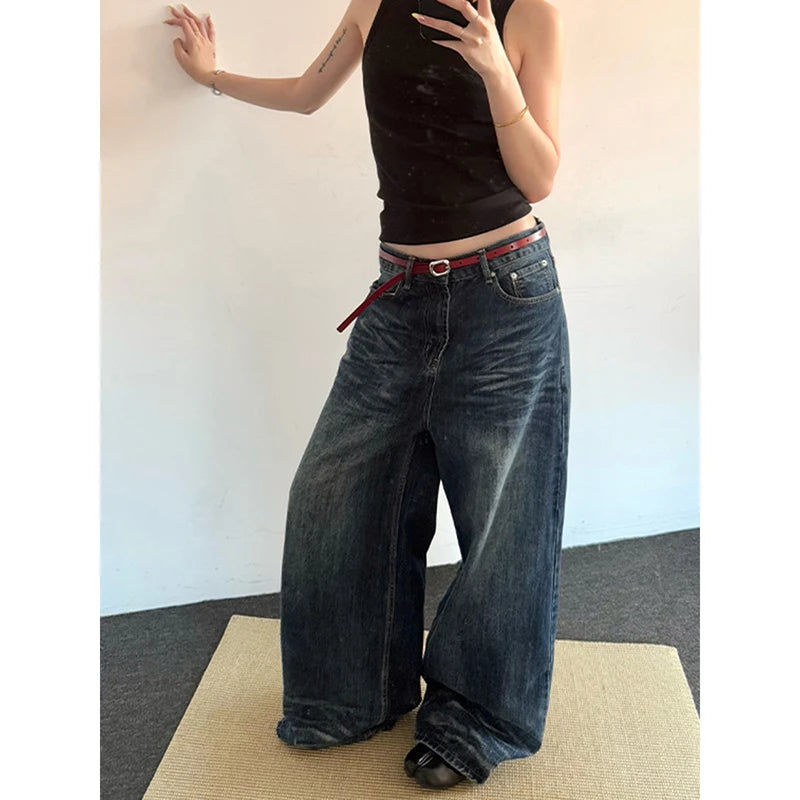 Loose Washed Wide Leg Pants