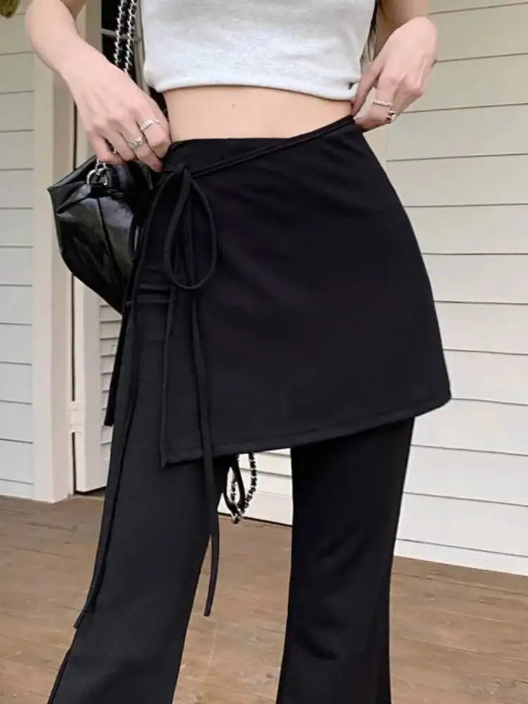 Black High Waist Flared Pants