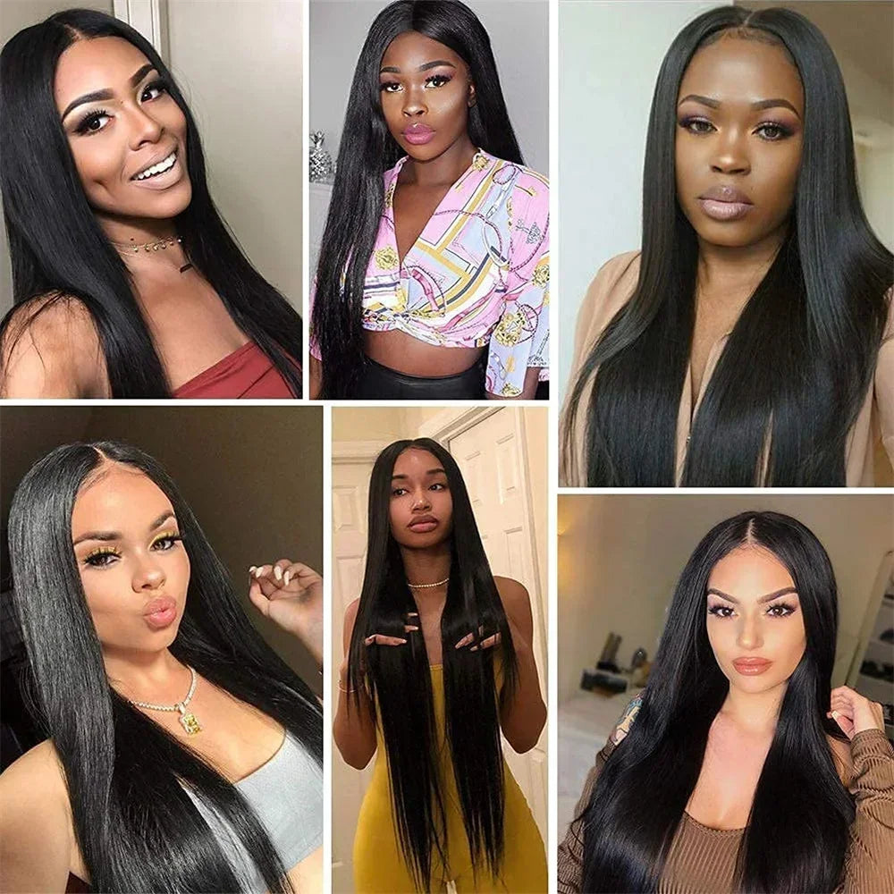 V Part Straight Human Hair Wig