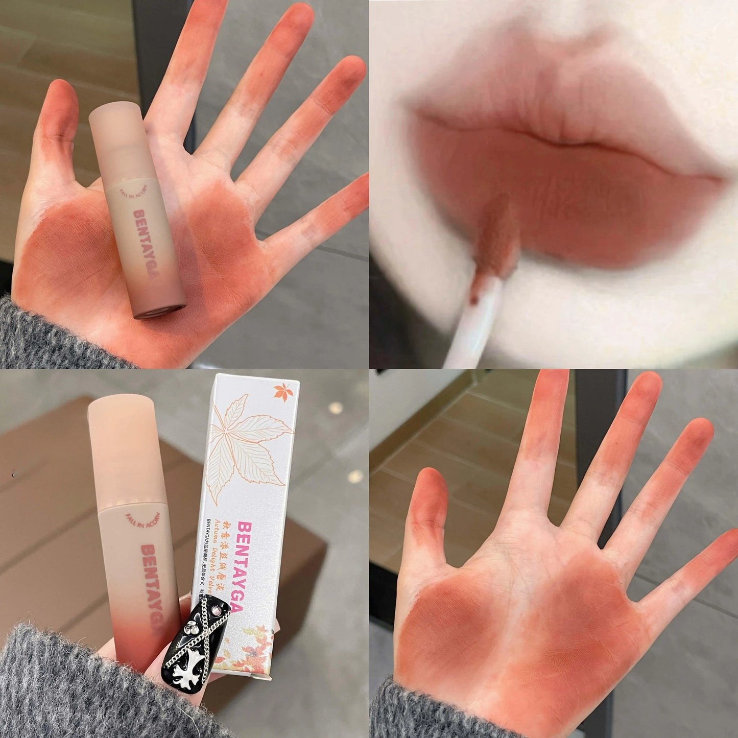 Reddish-brown Stain Lip Mud Waterproof Long-lasting Easy To Wear Velvet Lip Gloss Autumn/Winter Ambience Korean Makeup Lip Tint