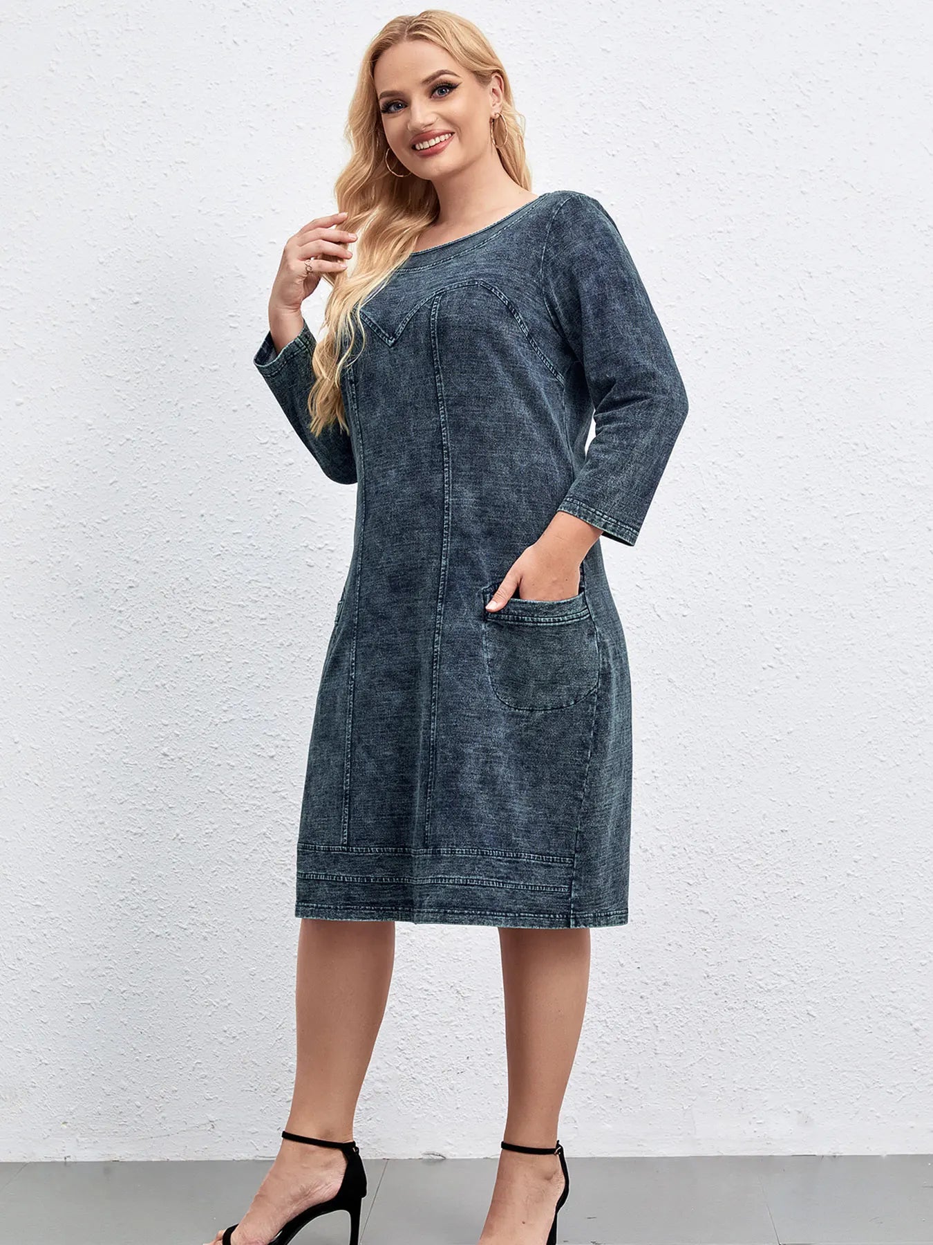 Knitted Denim Dress