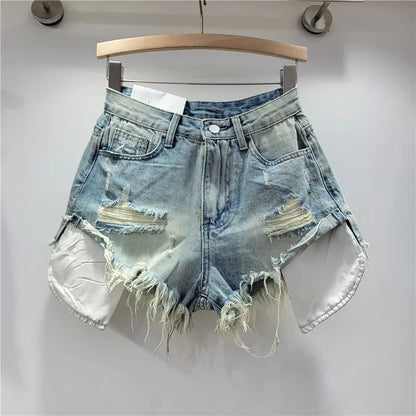 Distressed Denim Shorts