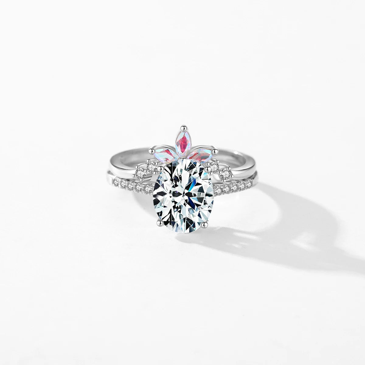 925 Sterling Silver Oval Cut Zircon Ring