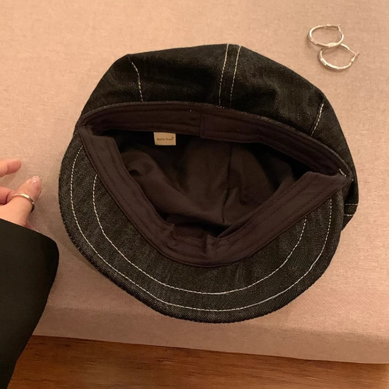 Denim Newsboy Hat