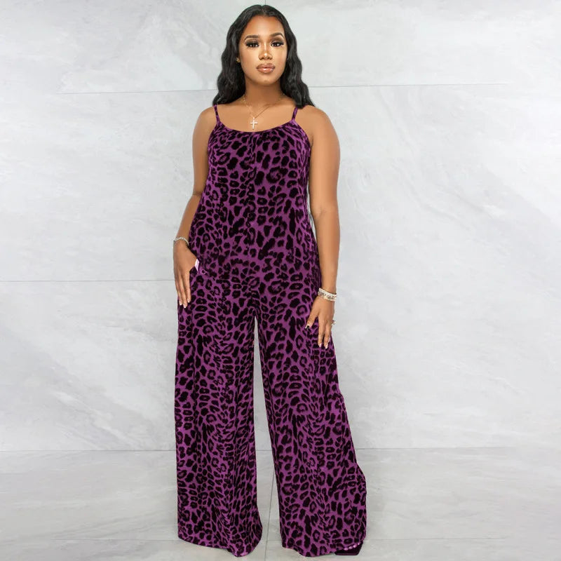 Leopard Print Camisole Jumpsuit