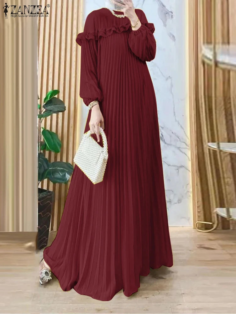 Long Sleeve Pleated Sundress