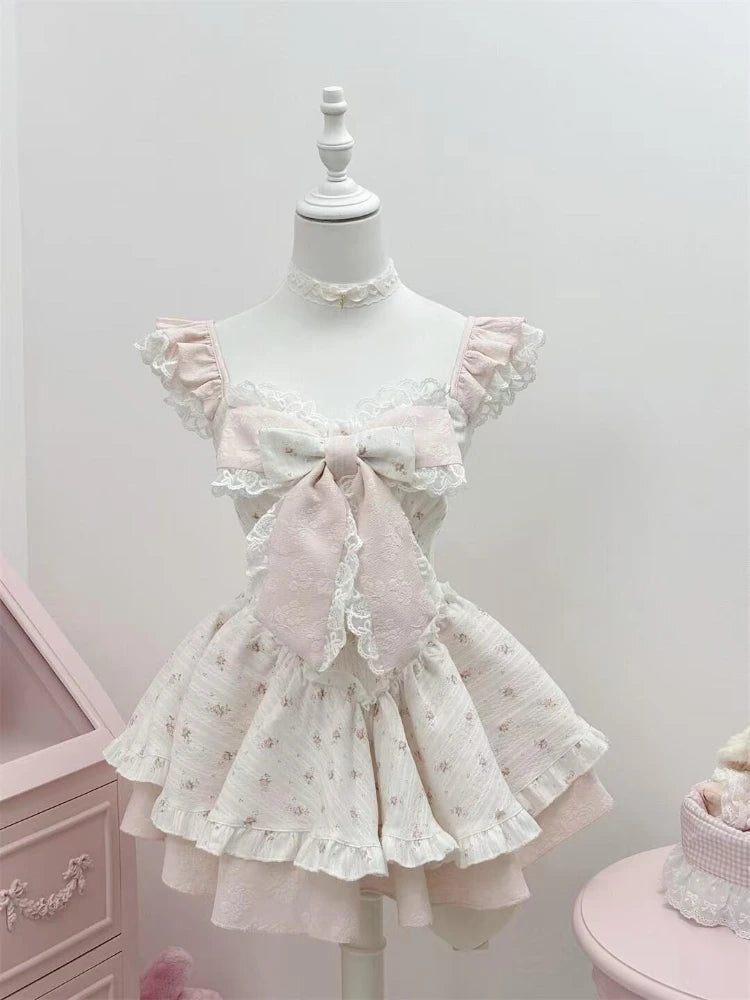 Sweet Bow Print Dress