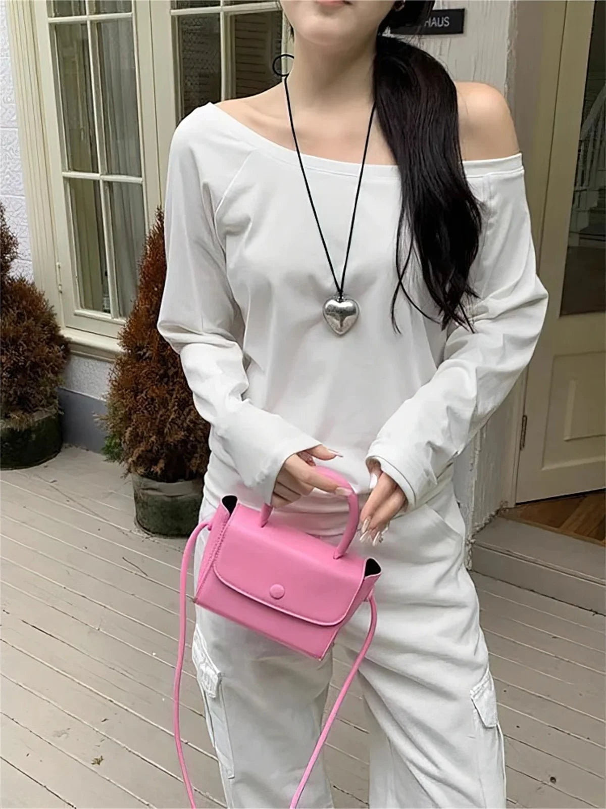 Oversize Off Shoulder Long Sleeve Tee