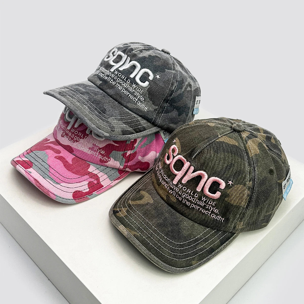 CAMO Letter Embroidery Baseball Hat
