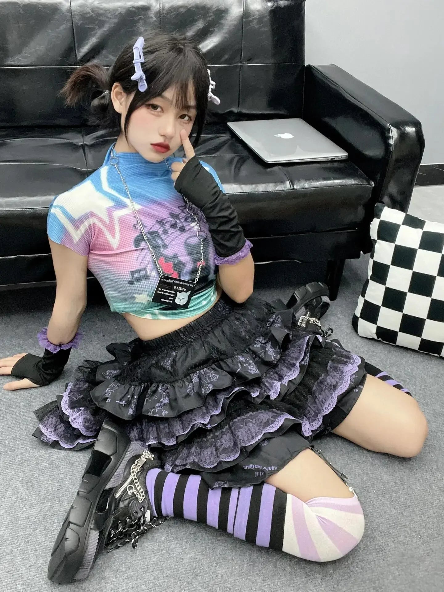 Lace Layered Puff A-line Skirts