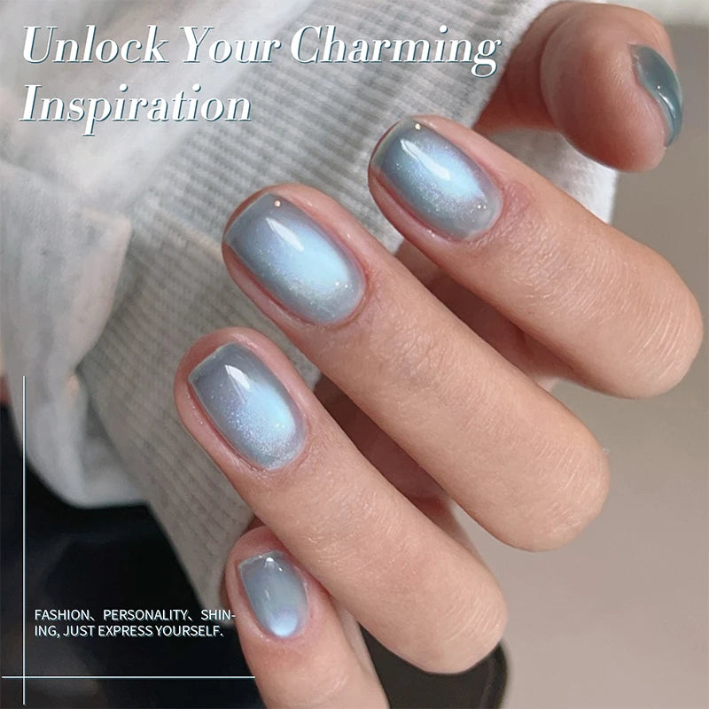 BORN PRETTY 10ml Blue Color Jelly Water Cat Magnetic Gel Ultra Shine Semi Permanent Soak Off UV Gel Nail Art Varnish