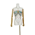Handmade Turquoise Lavender Multi Stone Bead Body Chain Bralette