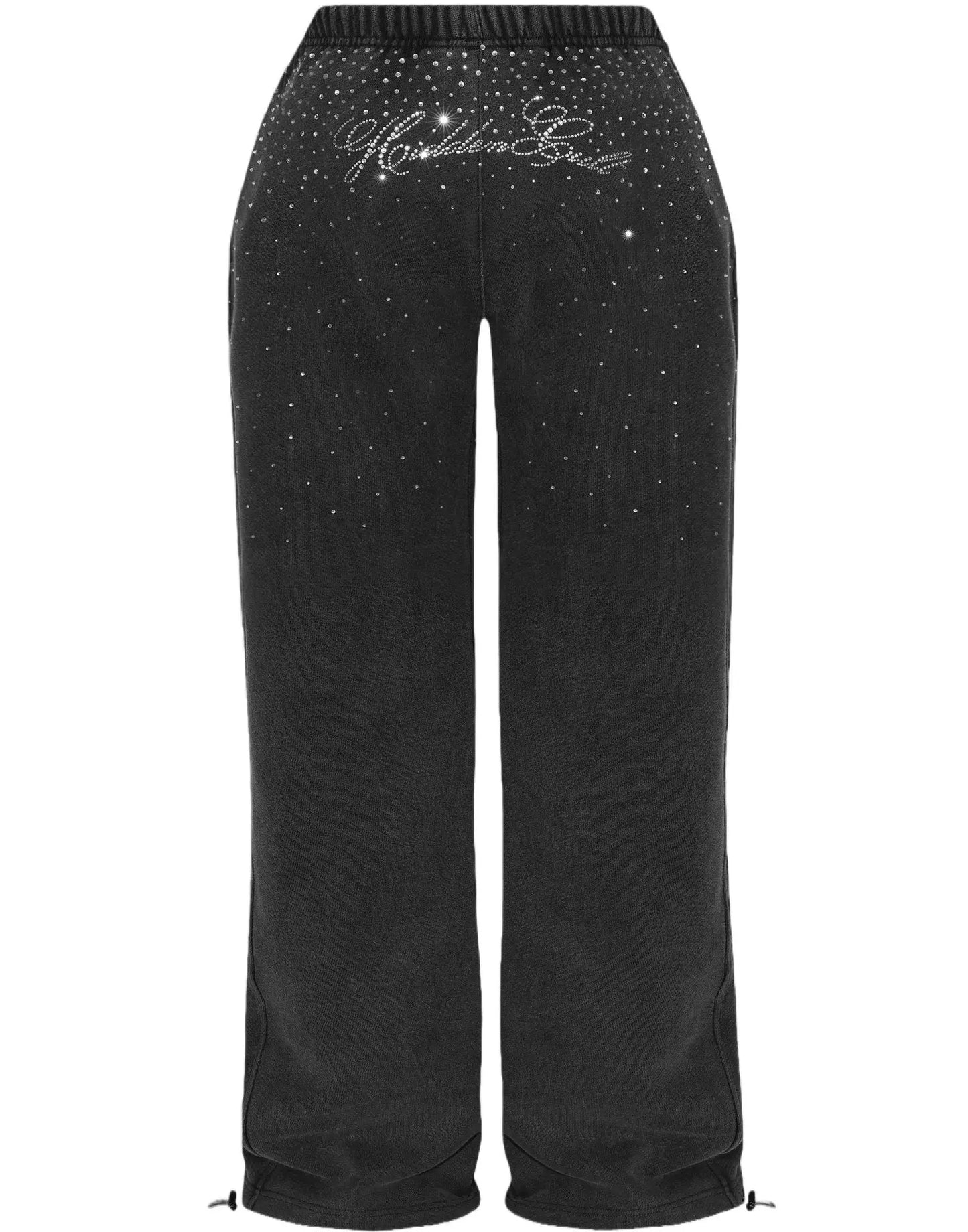 Casual Set With Diamonds Hooded Sweatshirt Pant Set