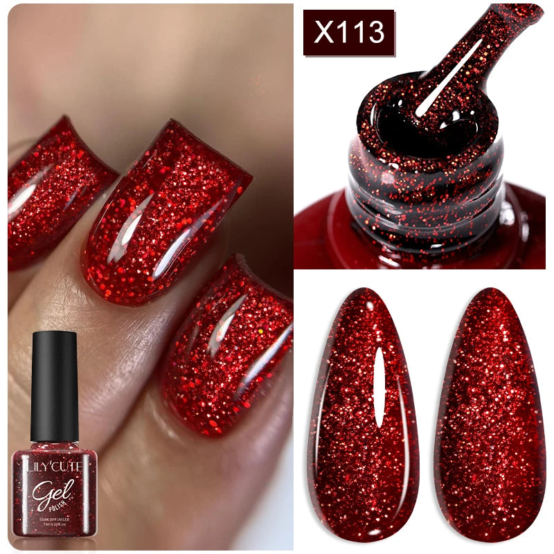 LILYCUTE 8ml Pink Dried Flower Gel Nail Polish Natural Flower Fairy Nail Art Gel Soak Off UV LED Painting Varnish For Nails DIY