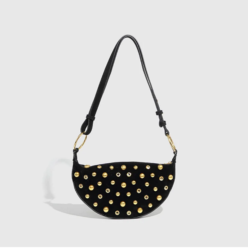 Rivet Crescent Bag Shoulder Bag