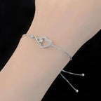 925 Sterling Silver Heart Zircon Bracelet
