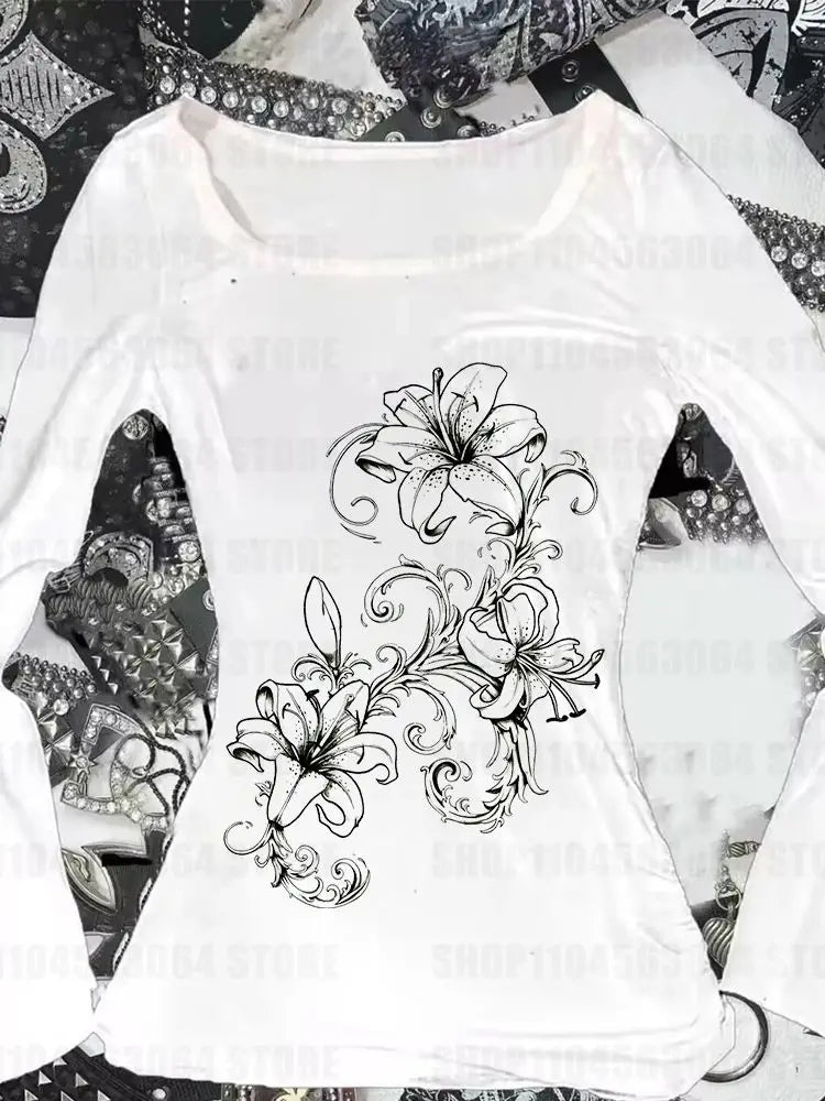 Long Sleeved Printed Tee