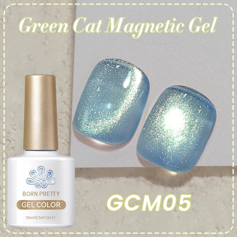 BORN PRETTY 10ml Water Light Cat Magnetic Gel Nail Polish Shining Super Sliver-light Holographics Soak Off UV Gel Varnish
