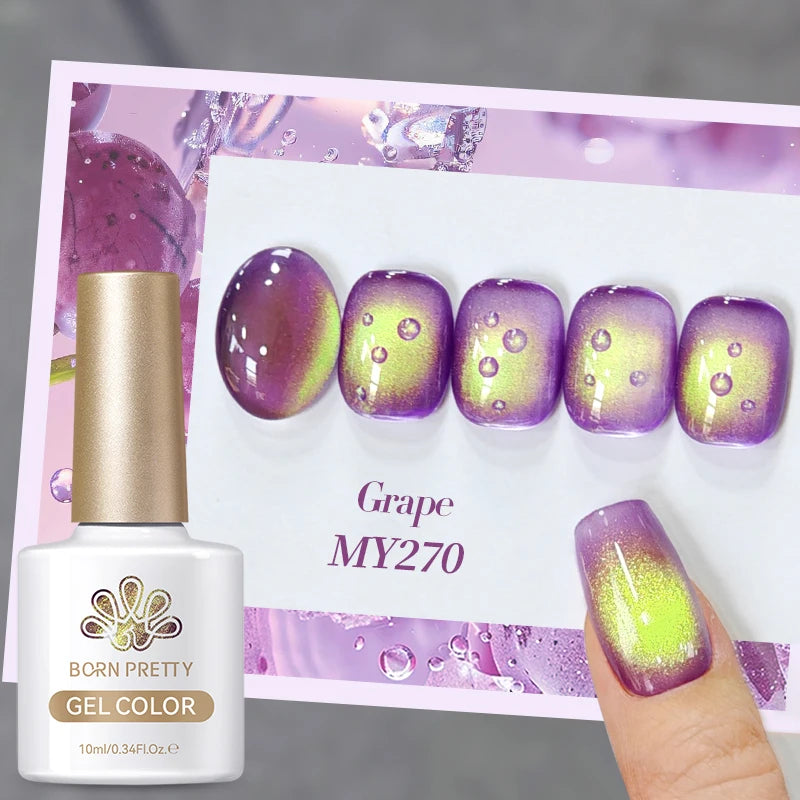 BORN PRETTY 10ml Water Light Cat Magnetic Gel Nail Polish Shining Super Sliver-light Holographics Soak Off UV Gel Varnish