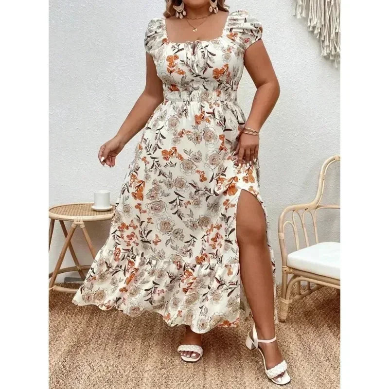 Flower Casual Long Party Dress