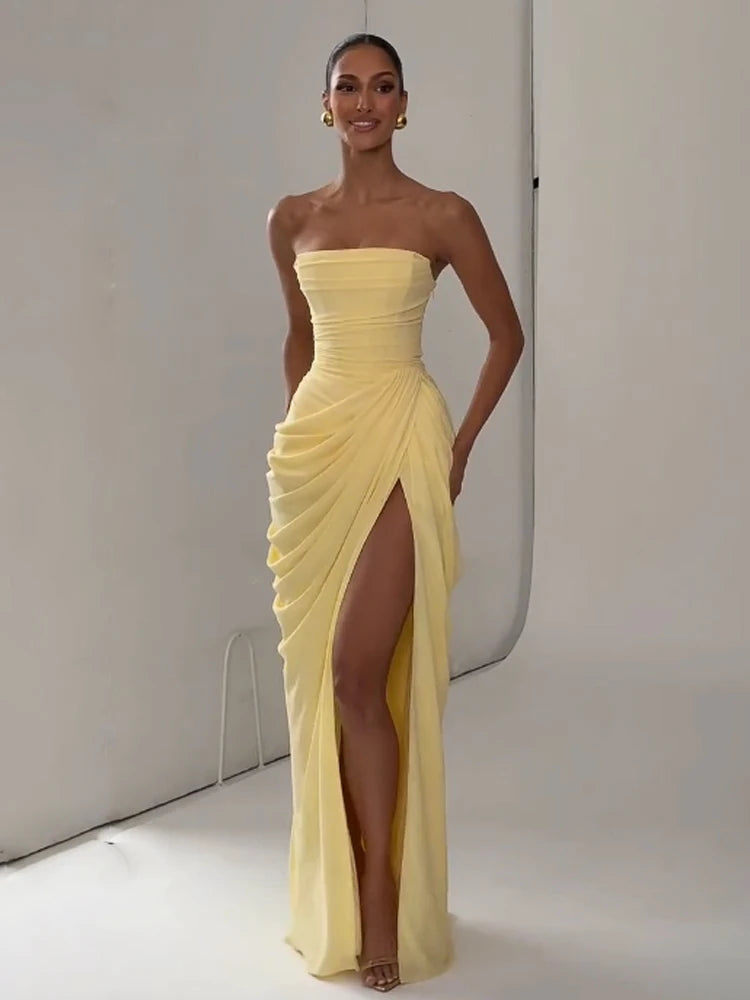Solid Pleated Halter Dress