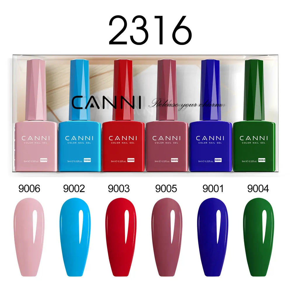 CANNI Nail Gel Polish Set Upgraded HEMA FREE Summer Nails Smooth Texture Ultra Gloss Top Coat Pigmented Gel Soak off UV LED Gel