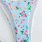 Light Blue Floral Print Bikini