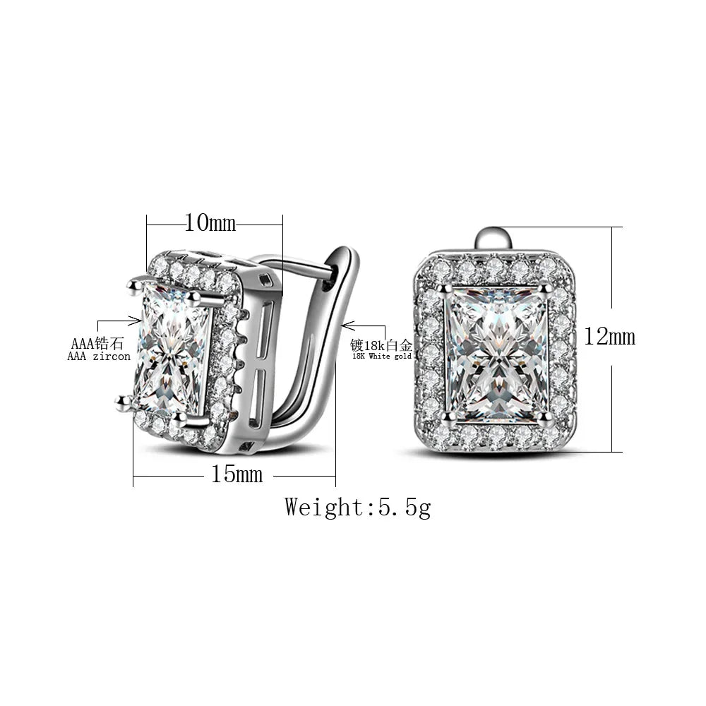 Square 925 Sterling Silver Earring