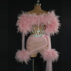 See Thru Feather Dress