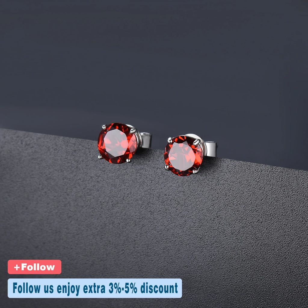 6mm Round 925 Silver Stud Earrings