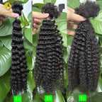 30g/bundle Afro Kinky Curly Human Hair Bundles 4a 4b 4c Deep Wave Bulk Human Hair Bundles Deal Hair Extensions for Braids/Twists