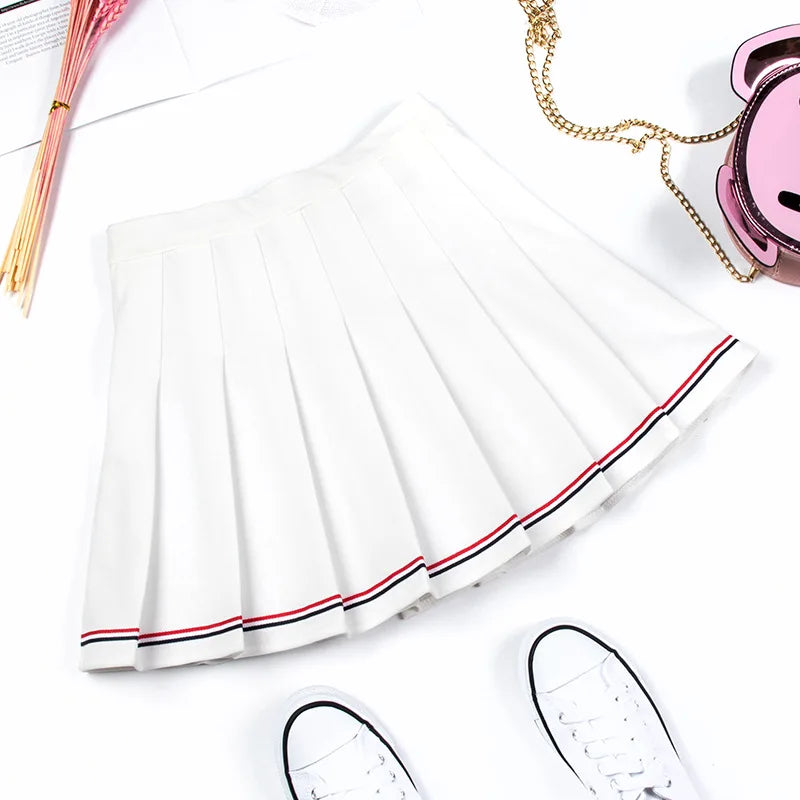 Pleated Plaid Skirt