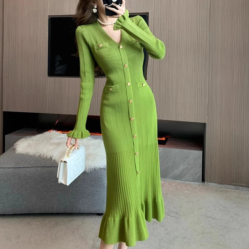 YuooMuoo Knitted Long Dress