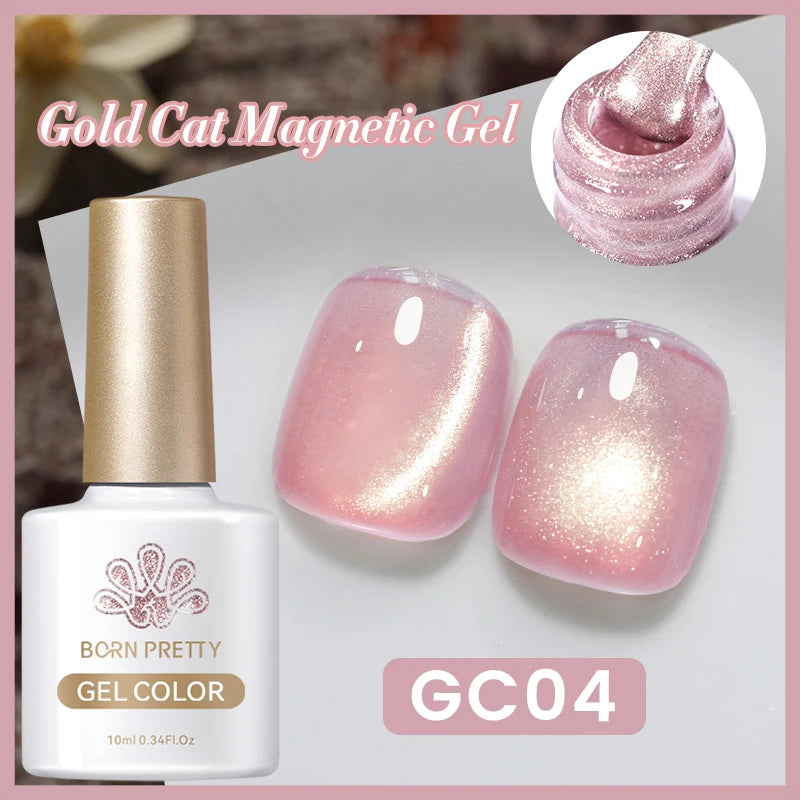 BORN PRETTY 10ml Water Light Cat Magnetic Gel Nail Polish Shining Super Sliver-light Holographics Soak Off UV Gel Varnish