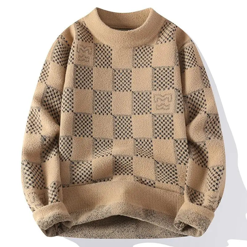 Checkered Knitted Sweater
