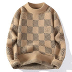 Checkered Knitted Sweater