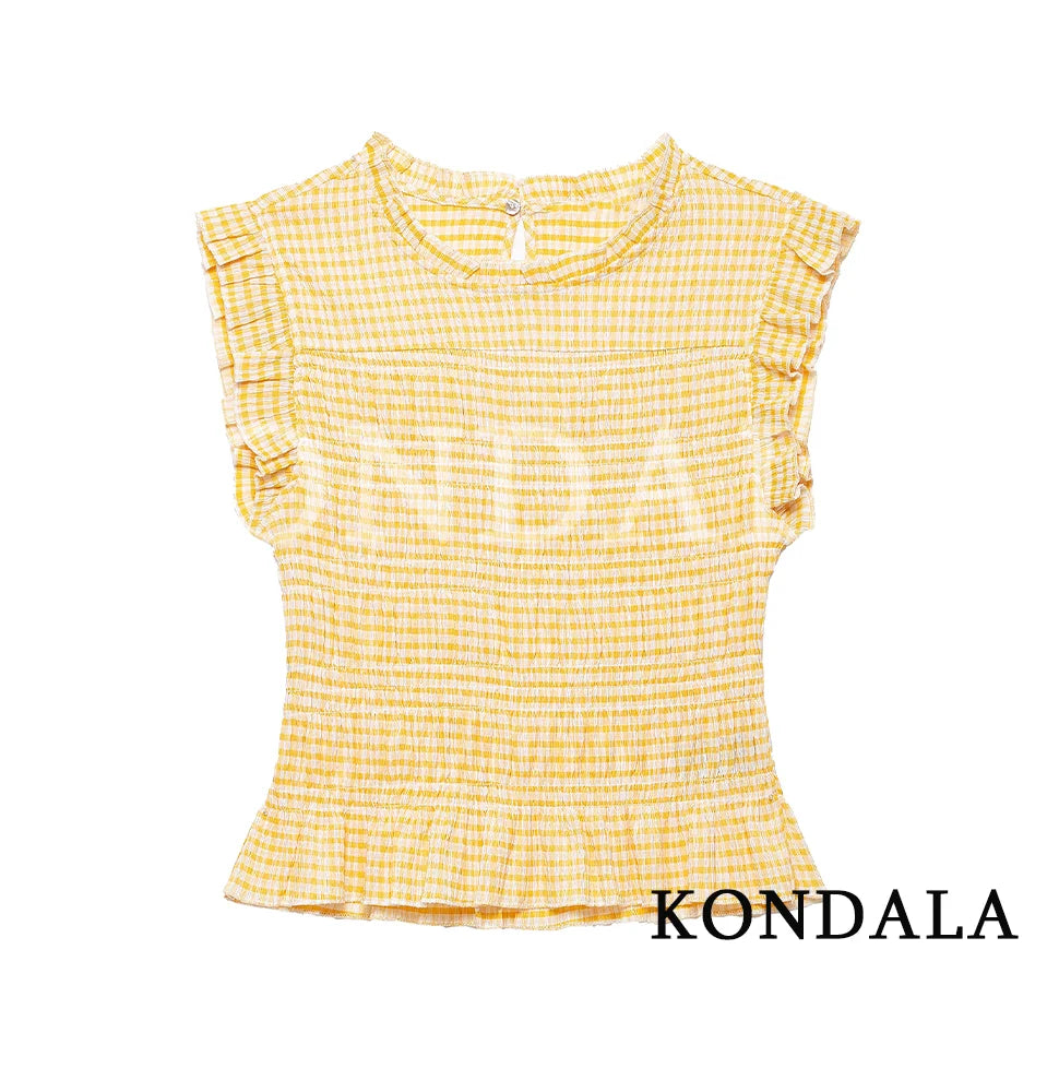 KONDALA Plaid Sleeveless Top