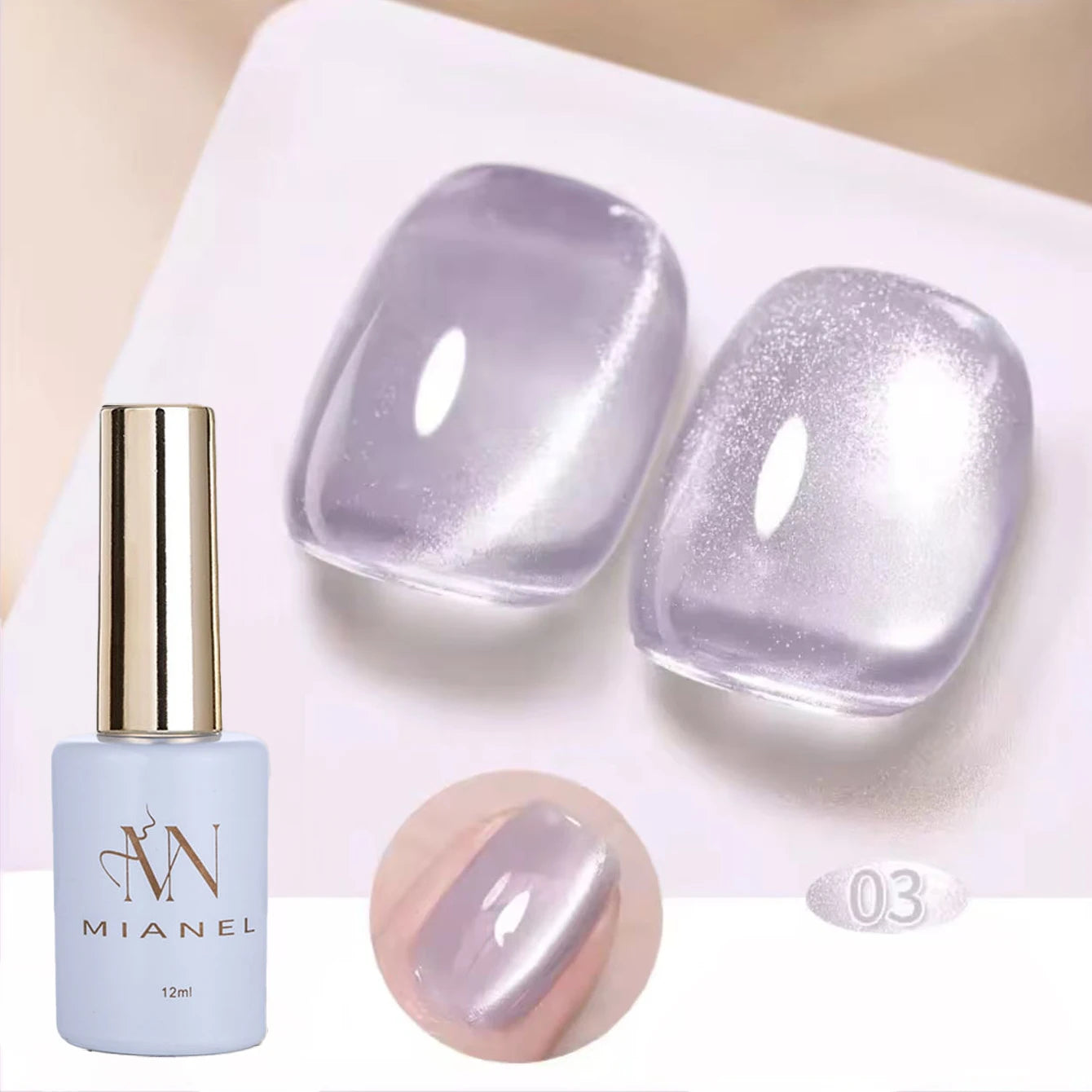 12ML 1-16PCS Beach Essentials Summer Nails Top Selling Fenglin Evening Moonlight Cat Eye Green Glass Bead Magnet Gel Nail Polish