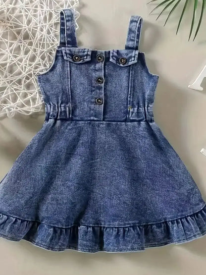 ベビーガールズ デニム ロンパースドレス 乳児 バックレス オーバーオール 衣類 キッズ ファッション アウトフィット ベビーガールズ 衣類