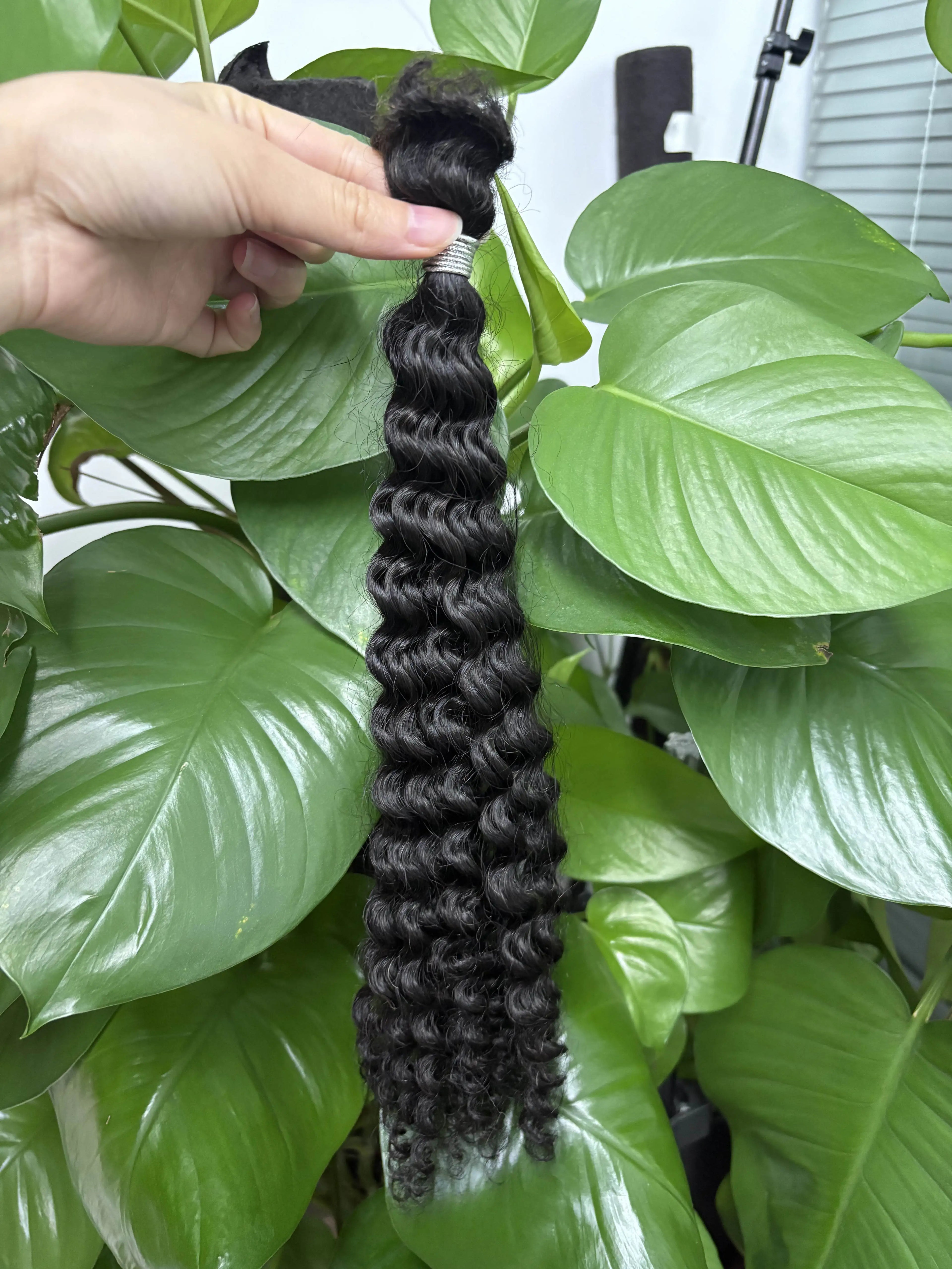 30g/bundle Afro Kinky Curly Human Hair Bundles 4a 4b 4c Deep Wave Bulk Human Hair Bundles Deal Hair Extensions for Braids/Twists