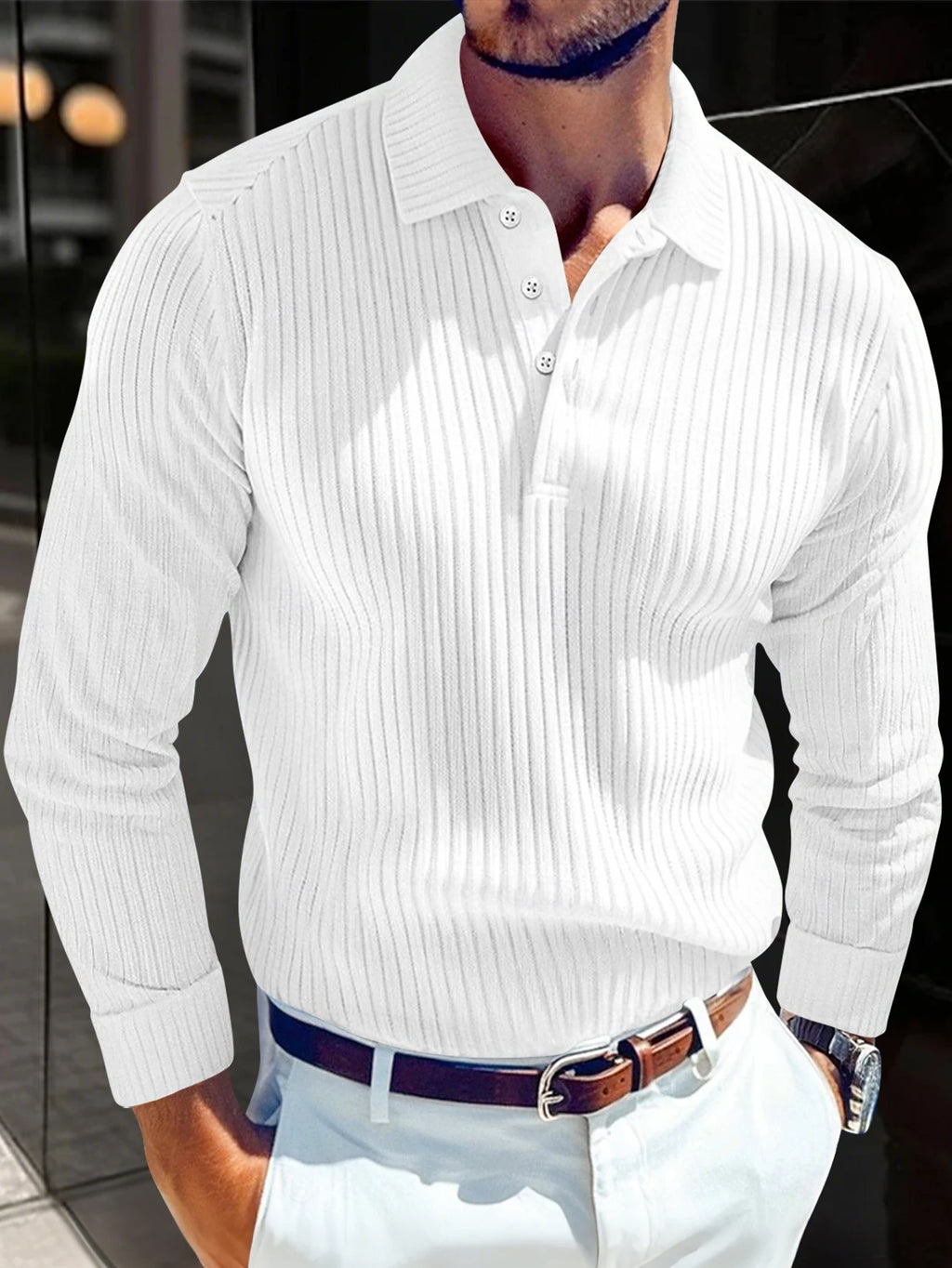 Striped Fashion Long Sleeve Polo