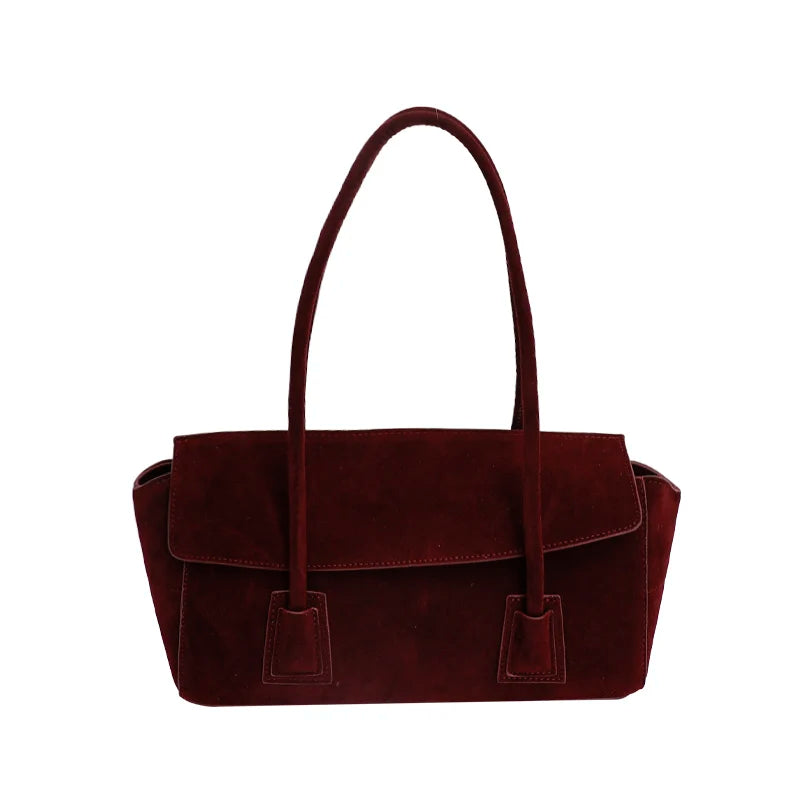 Faux Suede Shoulder Bag