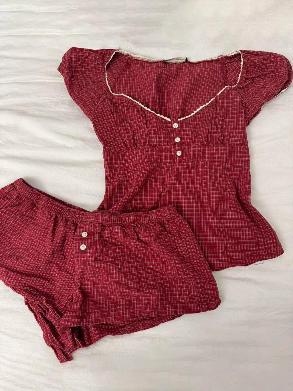 Plaid T-Shirt Shorts Set