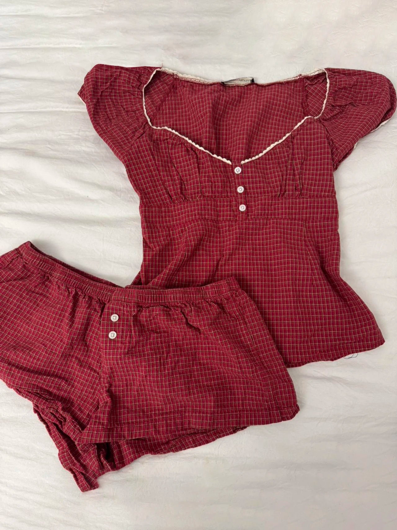 Plaid T-Shirt Shorts Set