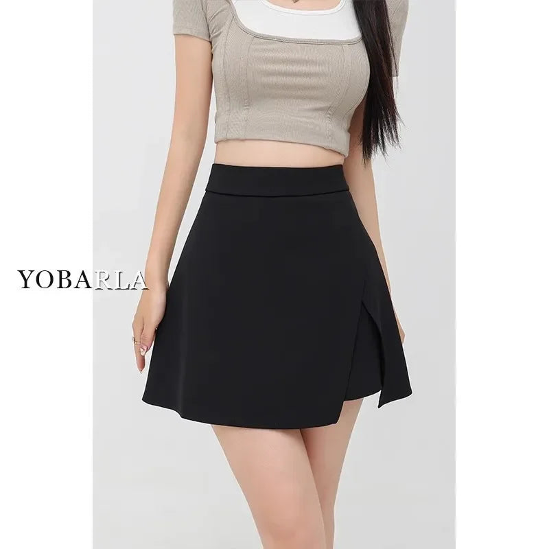 High-Waisted A-Line Mini Skirt