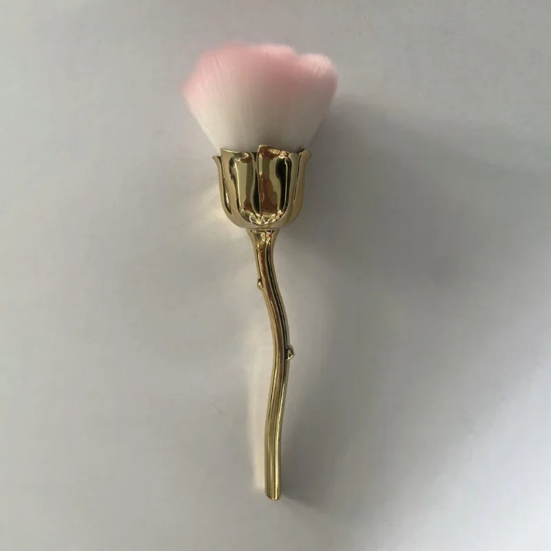 1PCS Nails Art Rose Flower Brush For Manicure Accesoires Tool Popular Round Small Gel polish Dust Cleaning Decoration Equipment