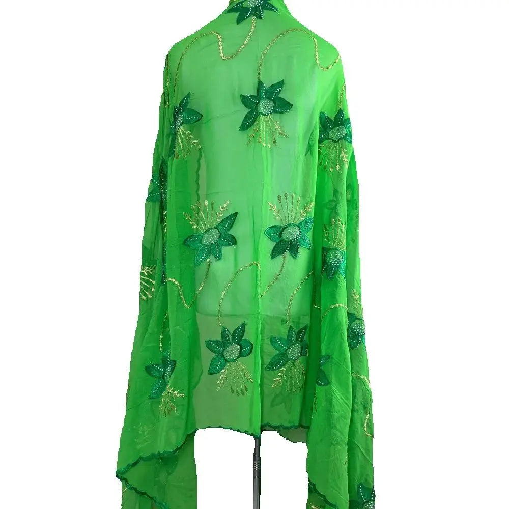 2025 New Dubai Scarf For Muslim Women African Chiffon Big Hijab Islam Hijab Pashmina Turban Headscarf Embroidery Shawls