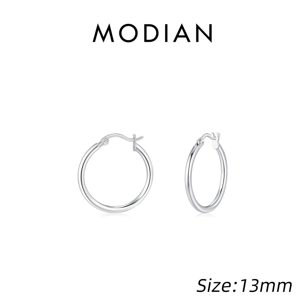 925 Sterling Silver Bold Classic Simple French Hoop Earrings